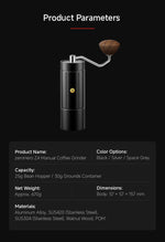 Z4 Manual Coffee Grinder – 48mm Stainless Steel Burr Lastaforest