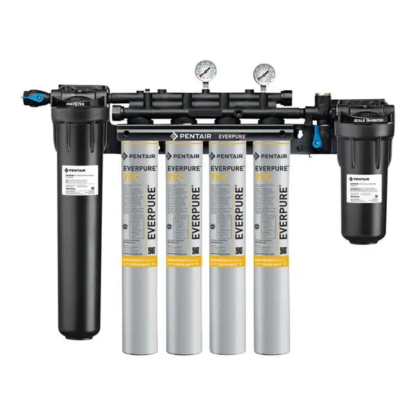 Everpure EV9329-74 High Flow CSR Quad-7FC Water Filtration System with Pre-Filter - .5 Micron and 10 GPM Everpure