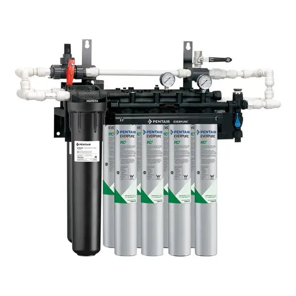 Everpure EV9327-44 Insurice PF Quad 4FC-S Water Filtration System with Pre-Filter - .5 Micron and 10 GPM Everpure