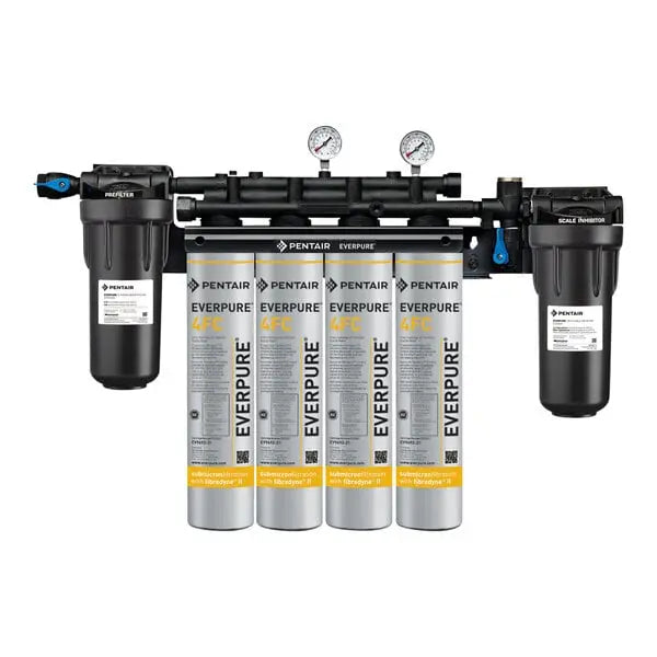 Everpure EV9329-44 High Flow CSR Quad-4FC Water Filtration System with Pre-Filter - .5 Micron and 10 GPM Everpure