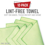 Microfiber Cleaning Cloth, Multi-purpose Lint-Free Towels, 12-Pack PIPE DECOR