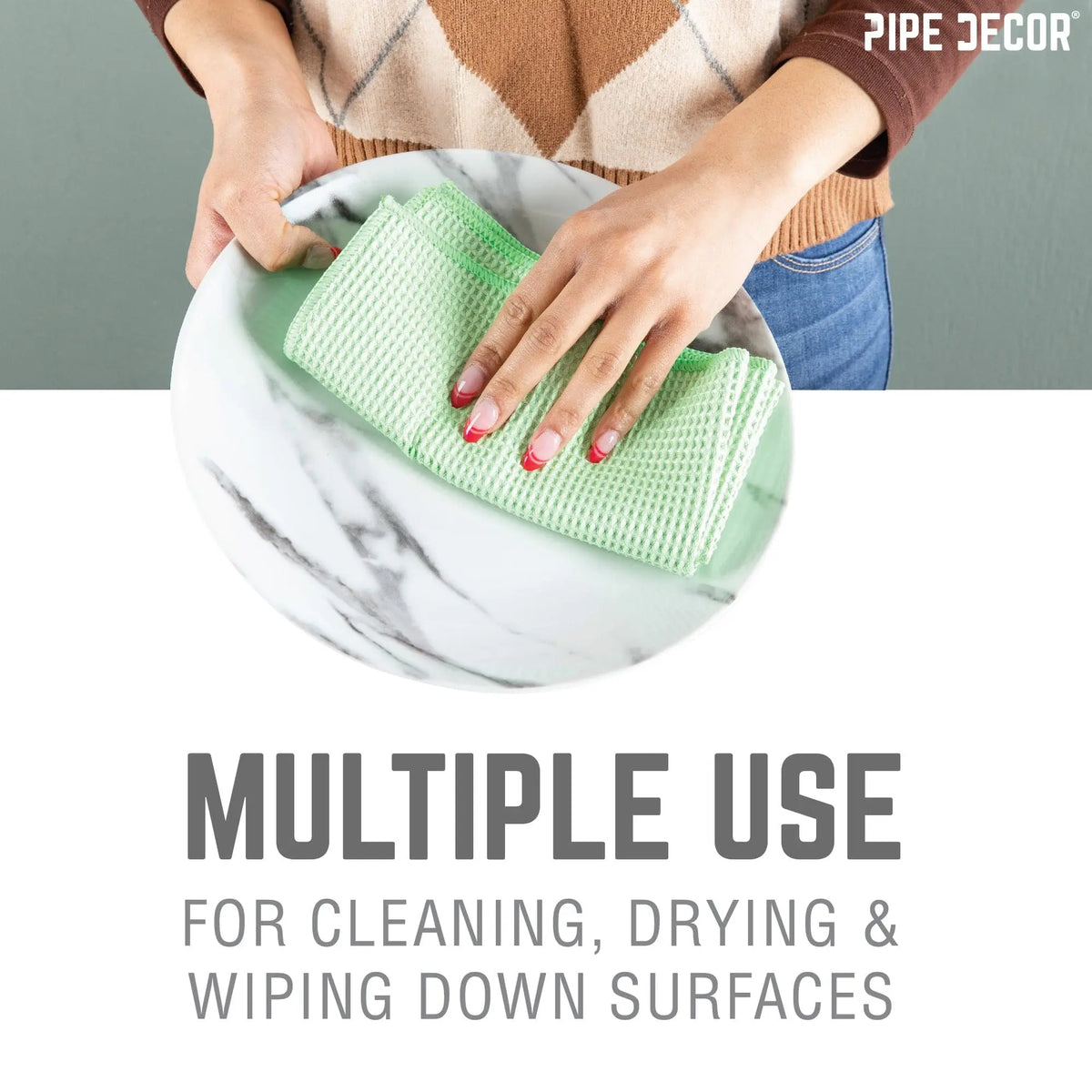 Microfiber Cleaning Cloth, Multi-purpose Lint-Free Towels, 12-Pack PIPE DECOR