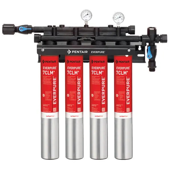 Everpure EV9771-14 QC7I Quad-7CLM+ Water Filtration System - 5 Micron and 6.68/5.33/4 GPM Everpure