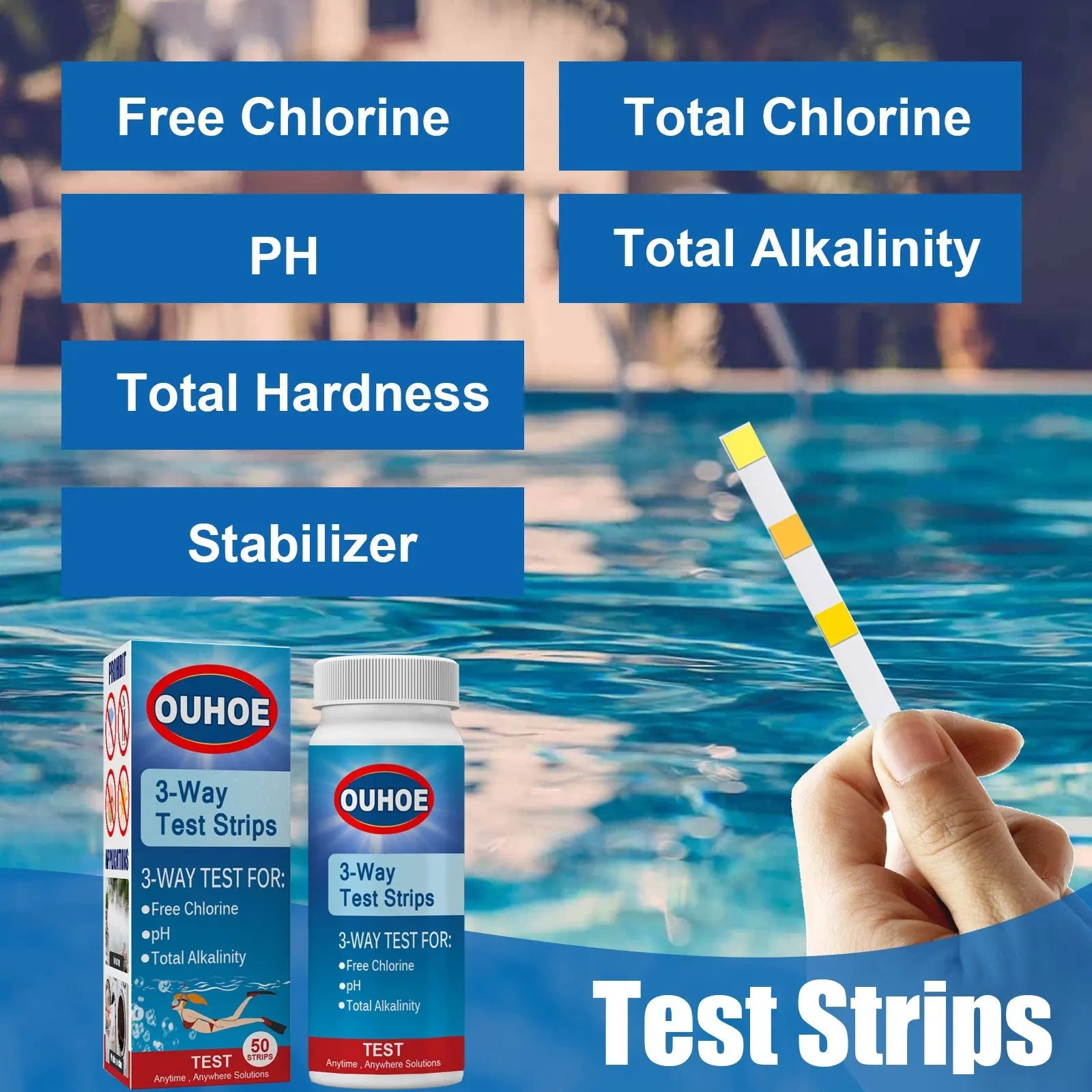 3-In-1 Ph Test, Paper Pool Water Quality Total Alkalinity Hardness Pool Clean Water Ph Test Strip V.I.P Digital Presence