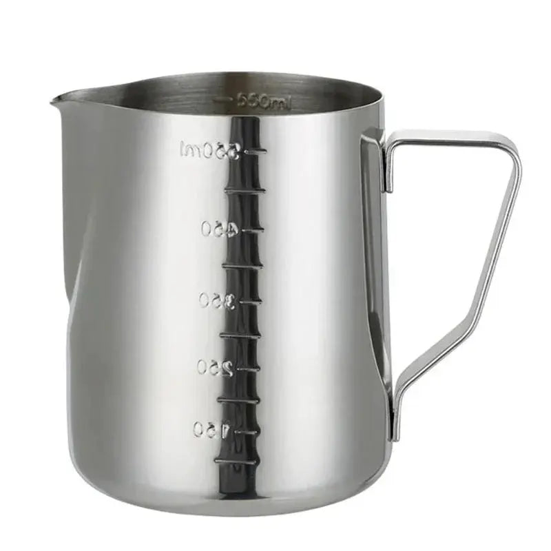 DecorBites™ Frothing Cup: Stainless Steel Measuring Pitcher for Latte Art Decorbites