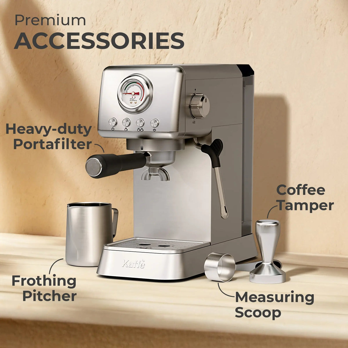Espresso Coffee Machine w/ Milk Frother, KF1000X Kaffe Products