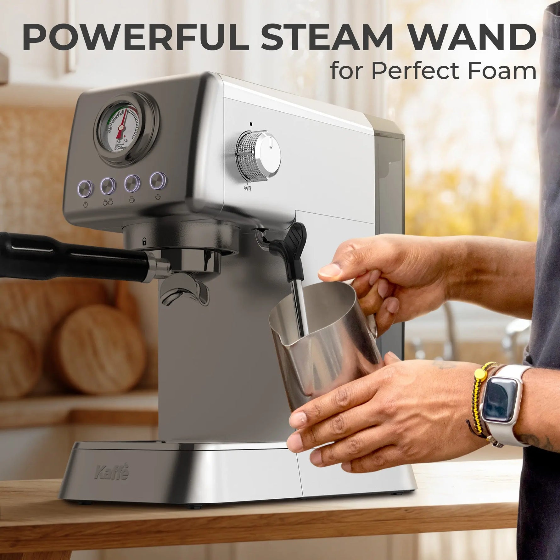 Espresso Coffee Machine w/ Milk Frother, KF1000X Kaffe Products