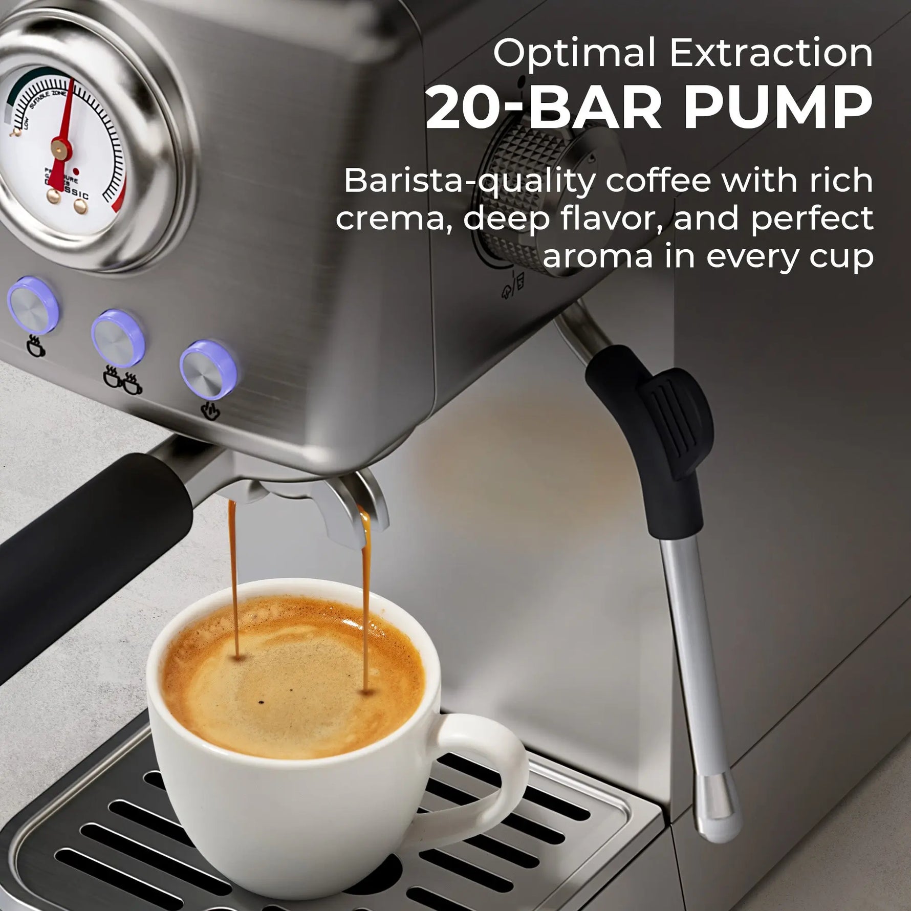 Espresso Coffee Machine w/ Milk Frother, KF1000X Kaffe Products