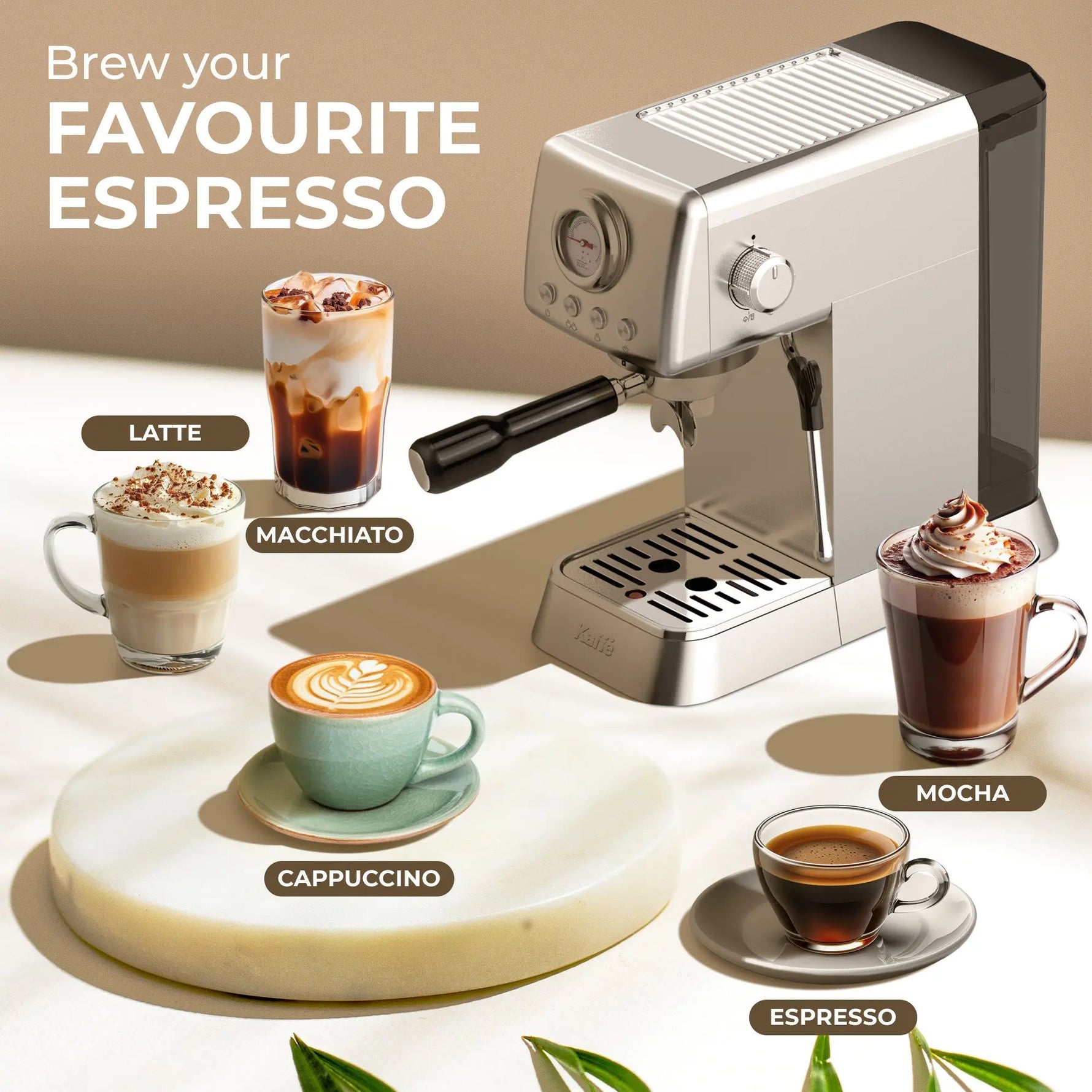 Espresso Coffee Machine w/ Milk Frother, KF1000X Kaffe Products