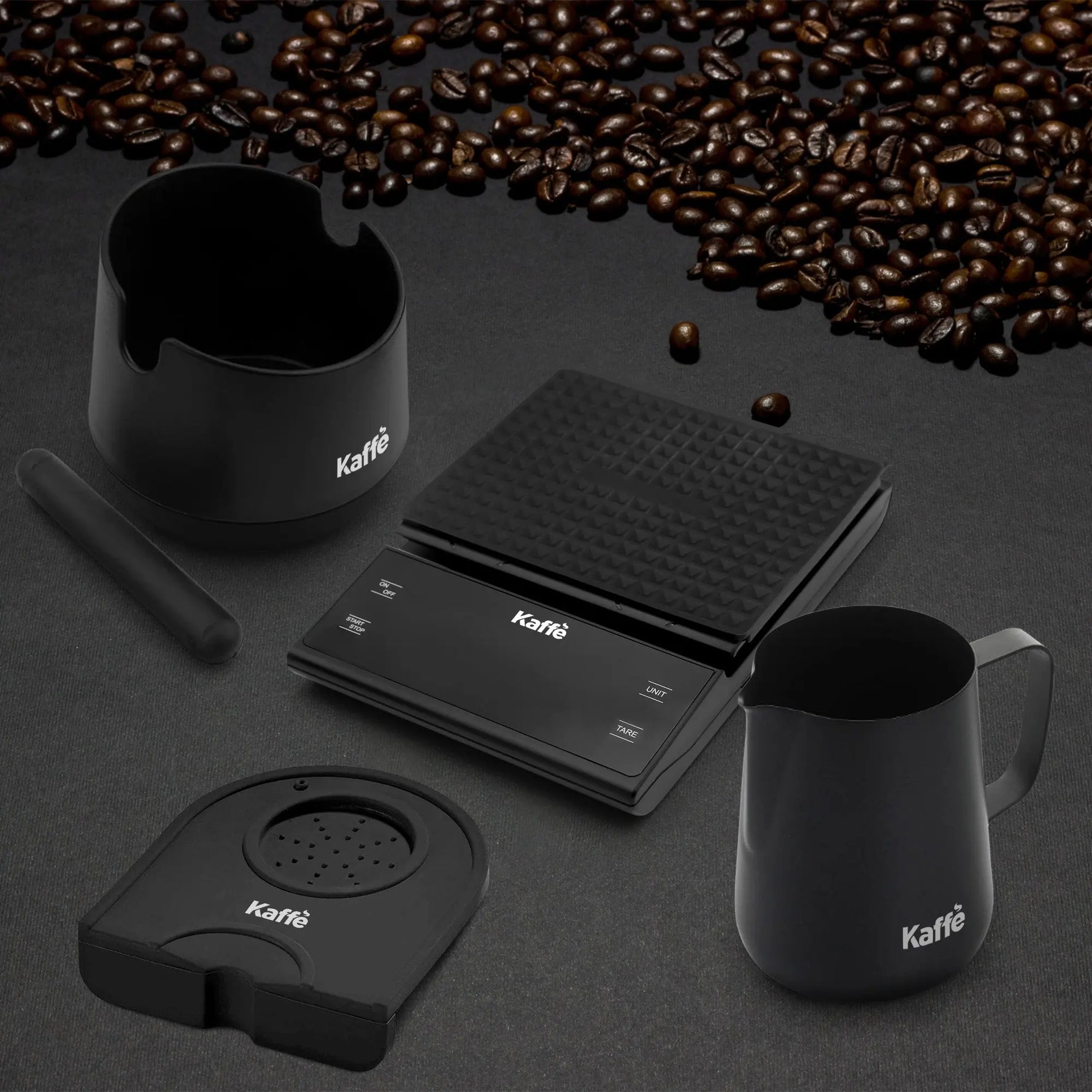 Espresso Starter Kit (Knock Box, Coffee Scale, Tamper Mat, Milk Pitcher), KF1190 Kaffe Products