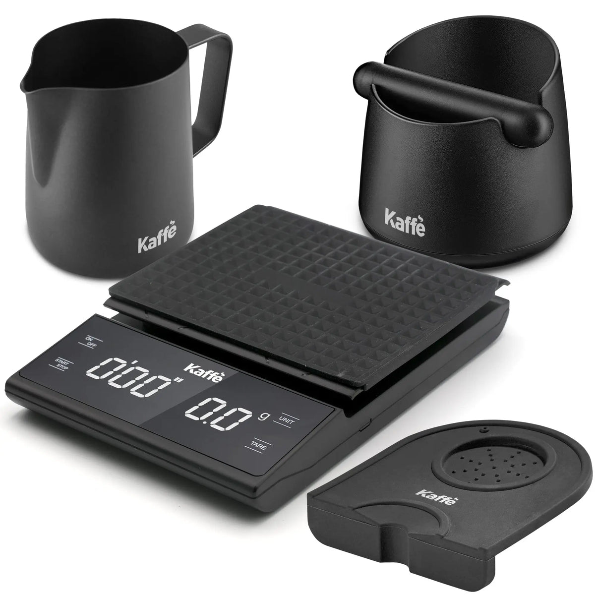 Espresso Starter Kit (Knock Box, Coffee Scale, Tamper Mat, Milk Pitcher), KF1190 Kaffe Products
