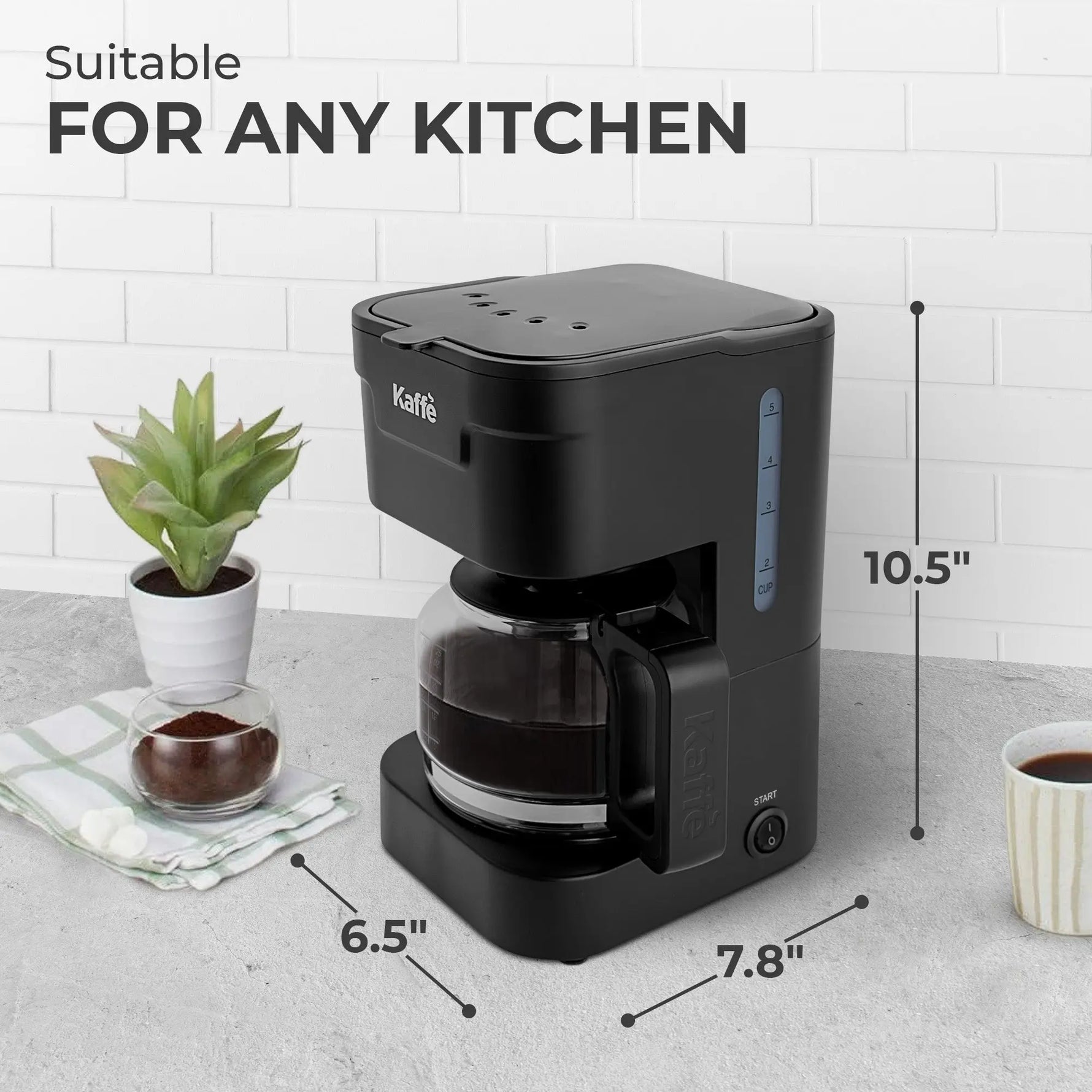 Coffee Maker (5-Cup) w/ Scoop, KFCM01 Kaffe Products