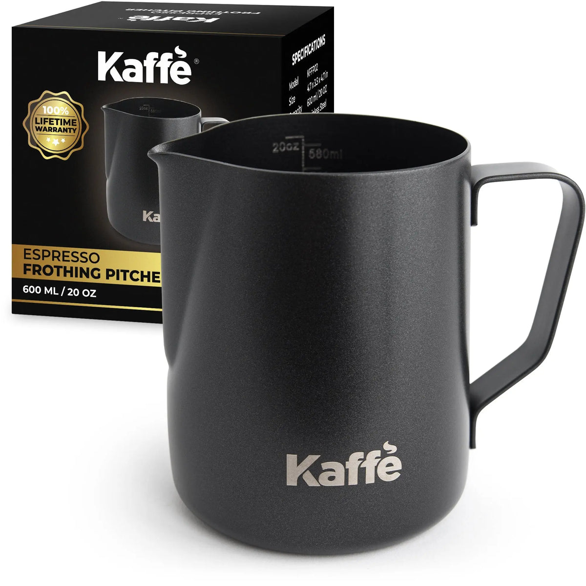 Milk Frothing Pitcher (20oz / 600ml), KFFP02 Kaffe Products