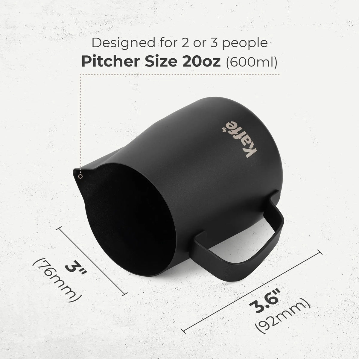 Milk Frothing Pitcher (20oz / 600ml), KFFP02 Kaffe Products