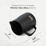 Milk Frothing Pitcher (20oz / 600ml), KFFP02 Kaffe Products