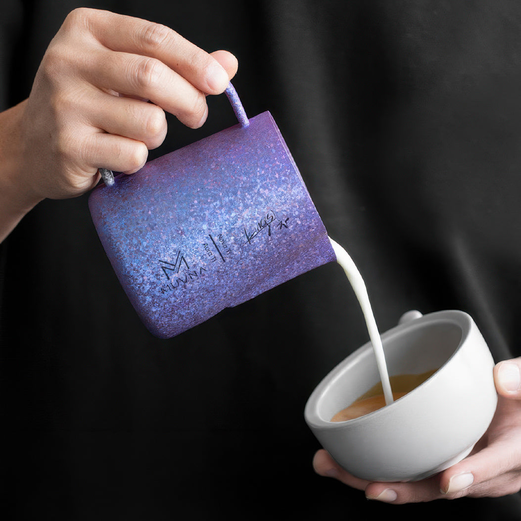 Aurora Crystal Titanium Latte Pitcher Lastaforest