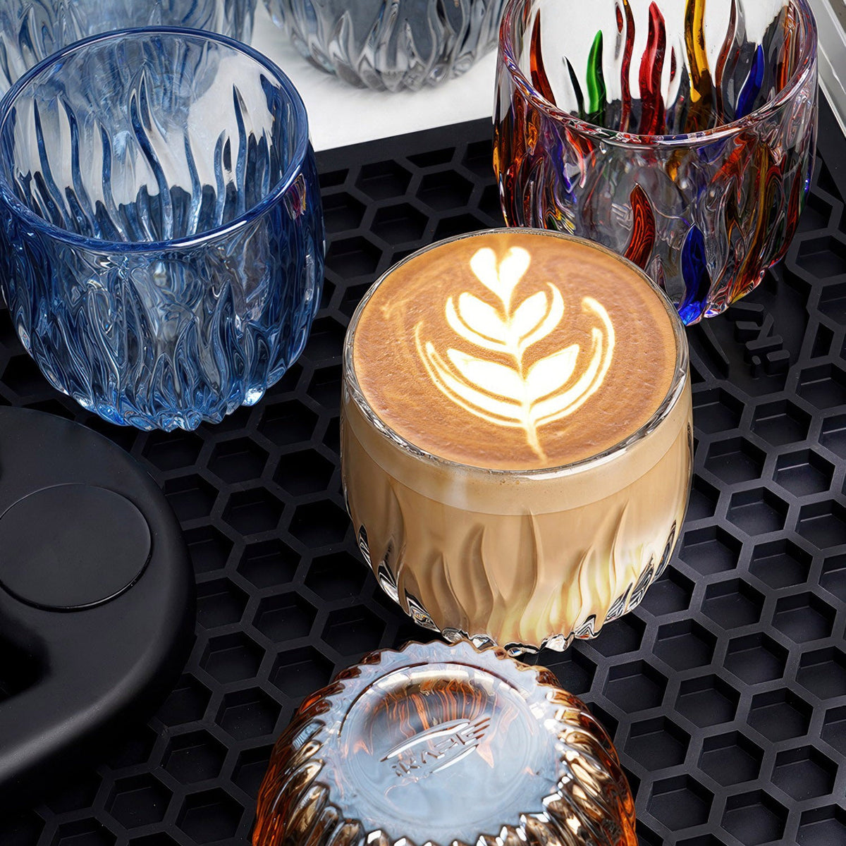 Flame Crystal Cut Glass Coffee Cup Lastaforest