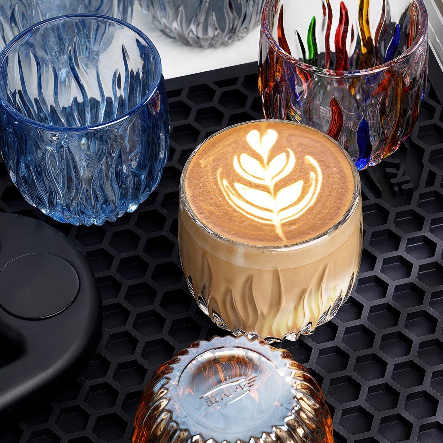 Flame Crystal Cut Glass Coffee Cup Lastaforest