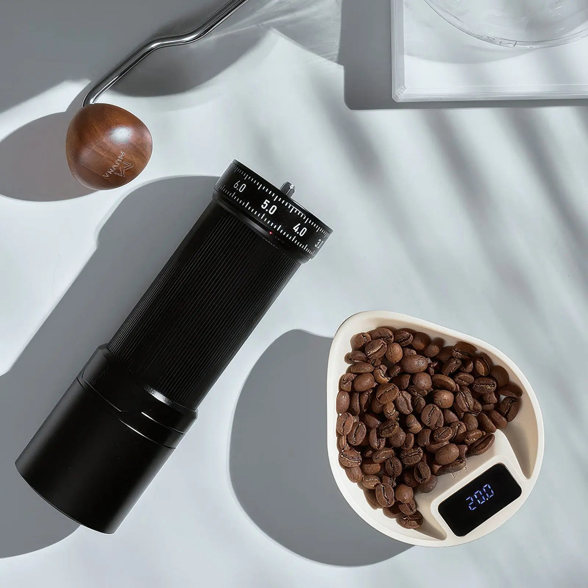 Electronic Walnut Coffee Scale With Leaf Shade Lastaforest