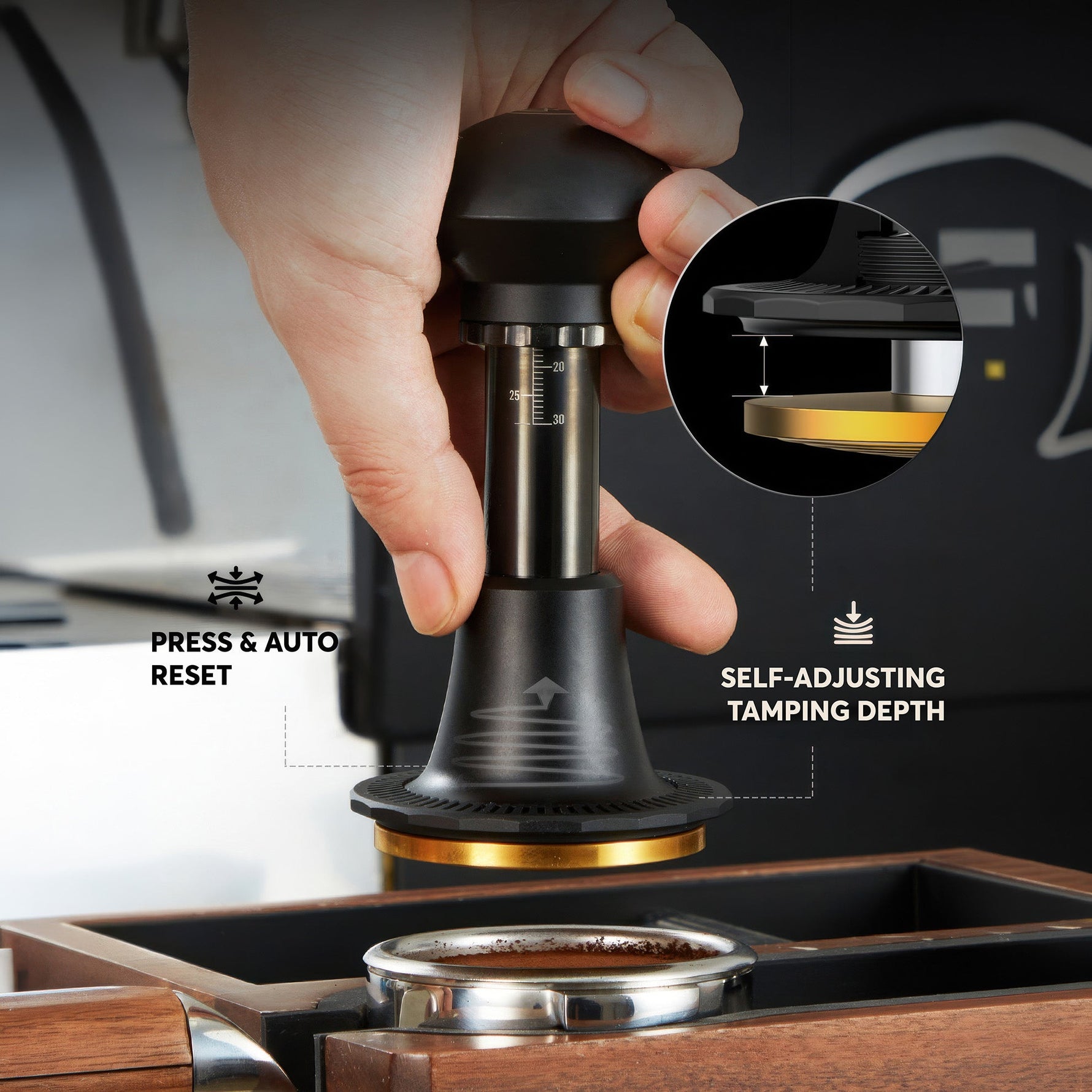 Titanium Spring-Loaded Espresso Tamper Lastaforest
