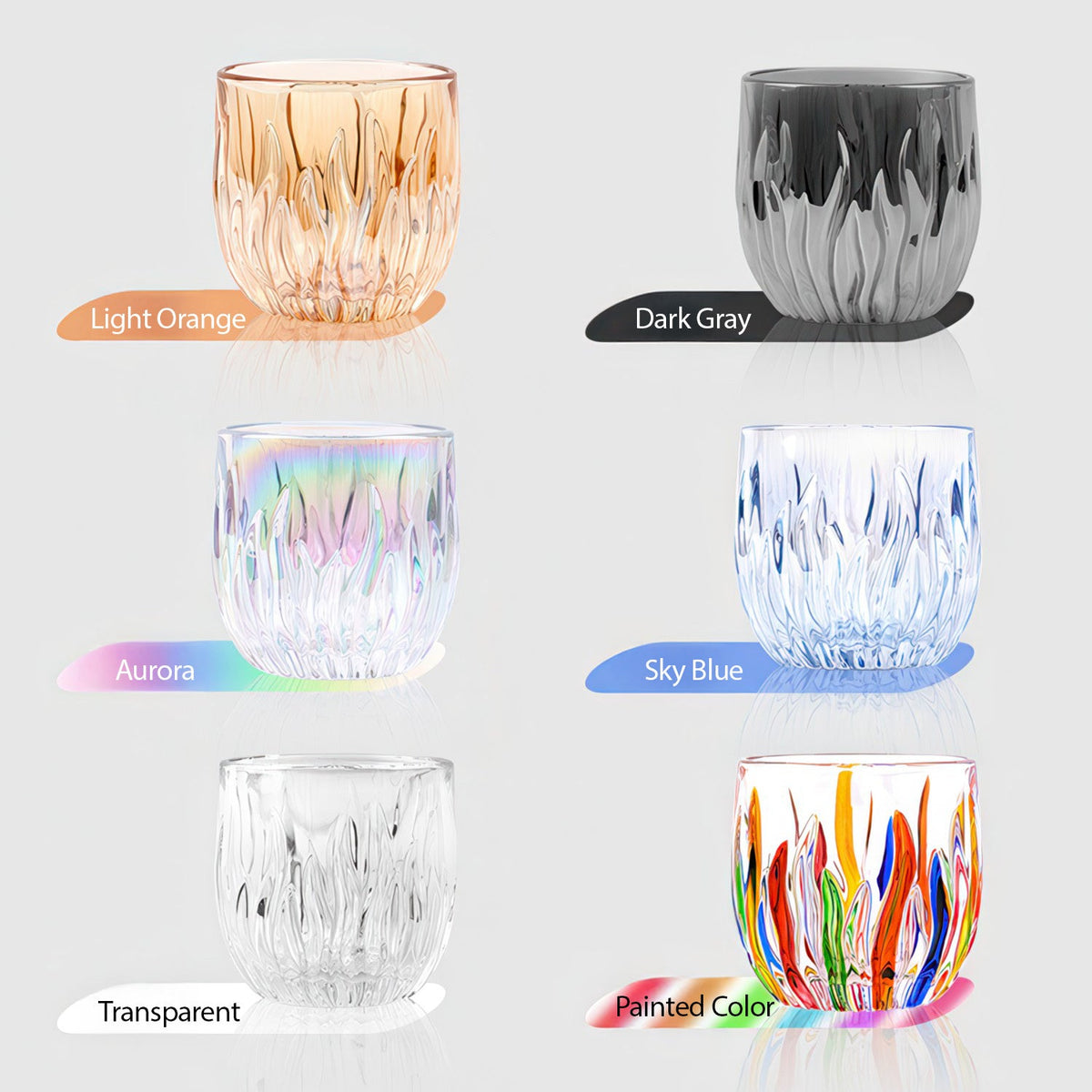 Flame Crystal Cut Glass Coffee Cup Lastaforest