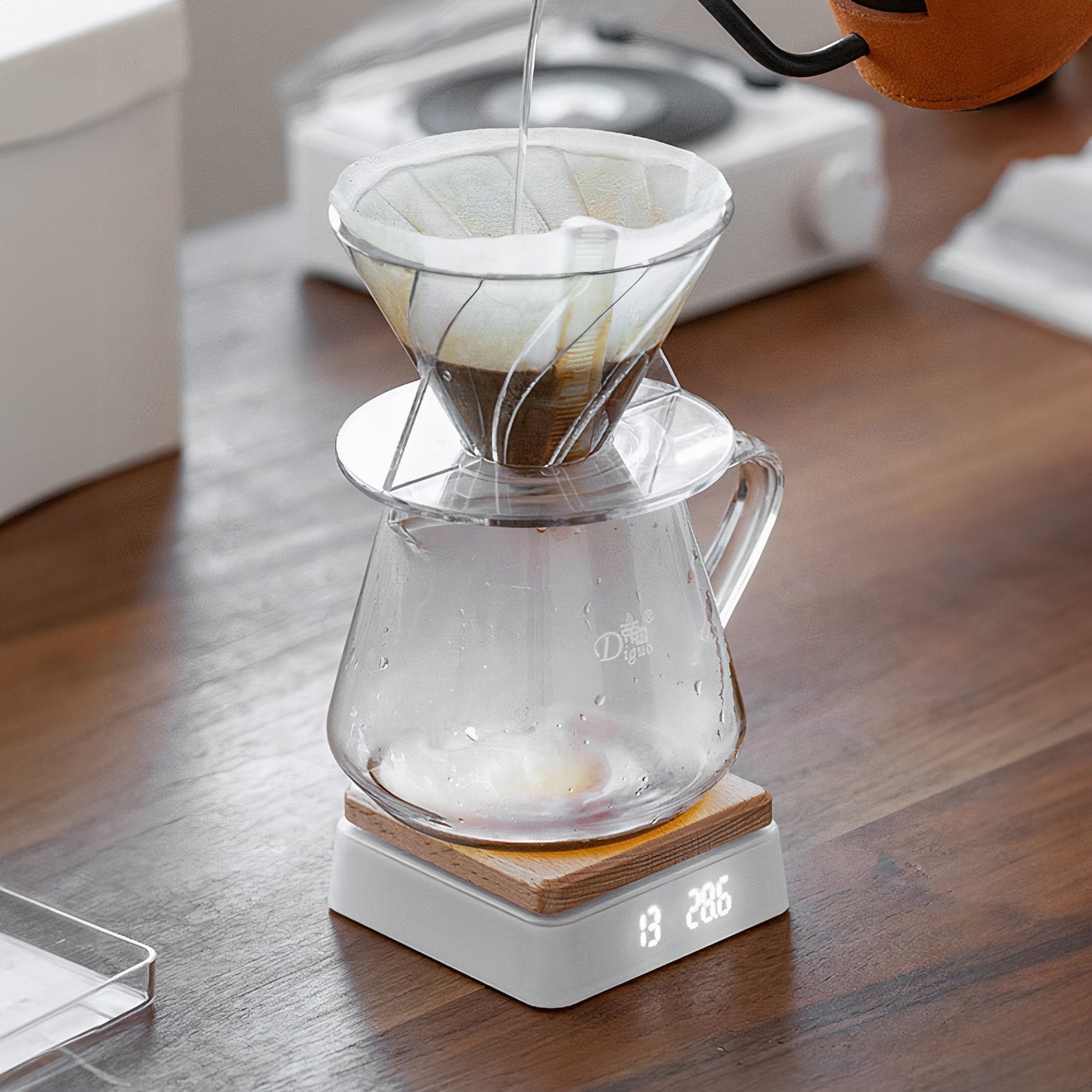 Solid Wood Electronic Scale for Tea and Coffee Lastaforest