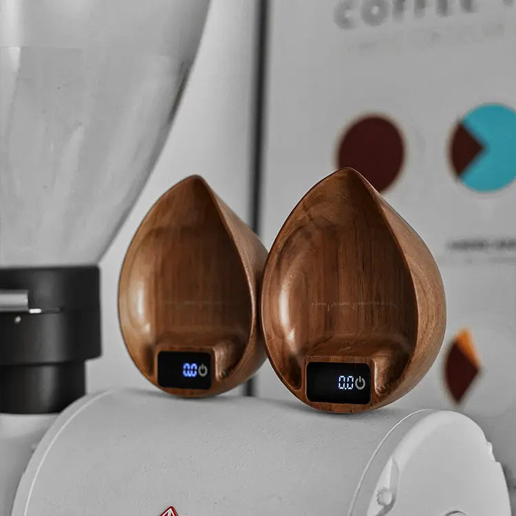 Electronic Walnut Coffee Scale With Leaf Shade Lastaforest