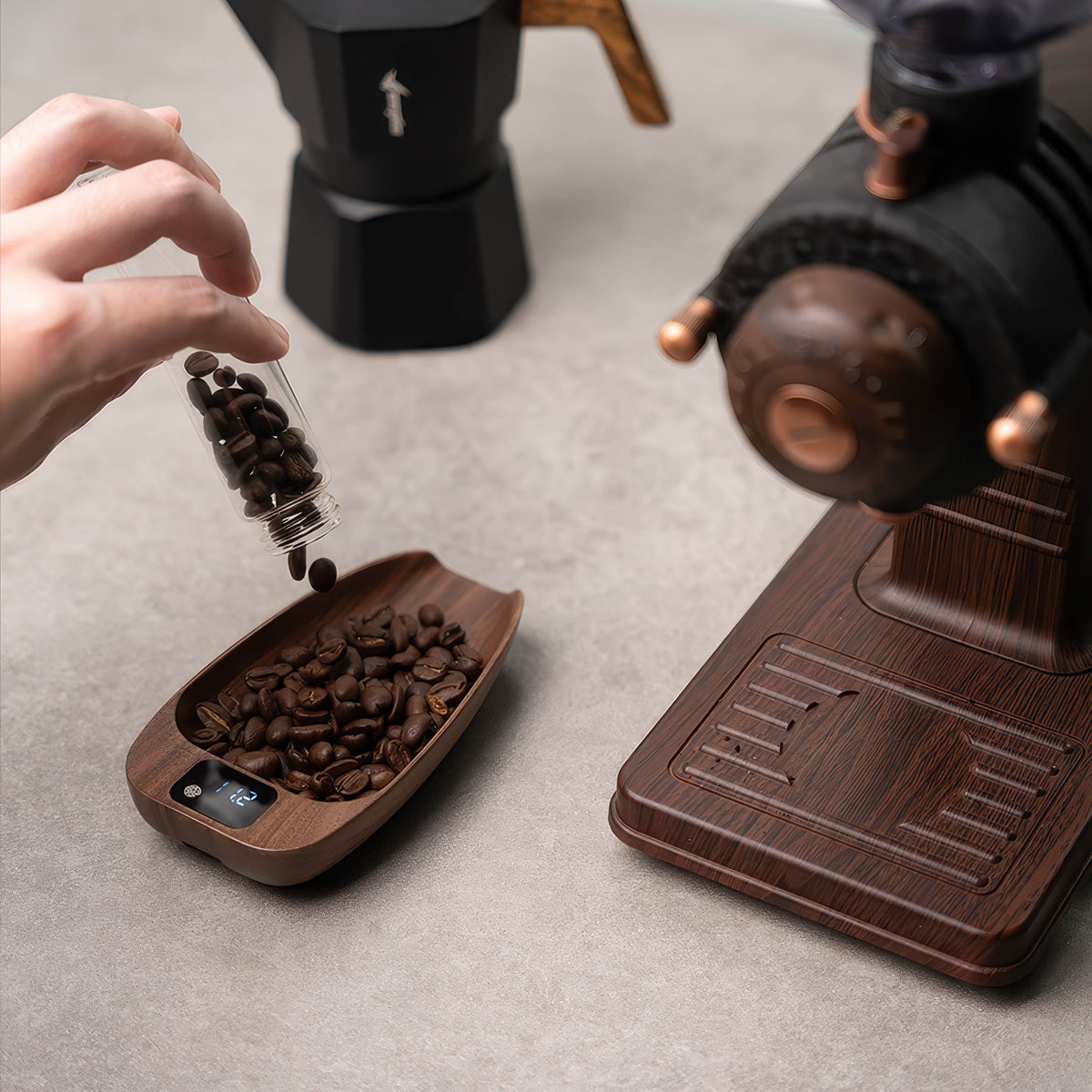 Walnut Wood Coffee Scale for Espresso Lastaforest