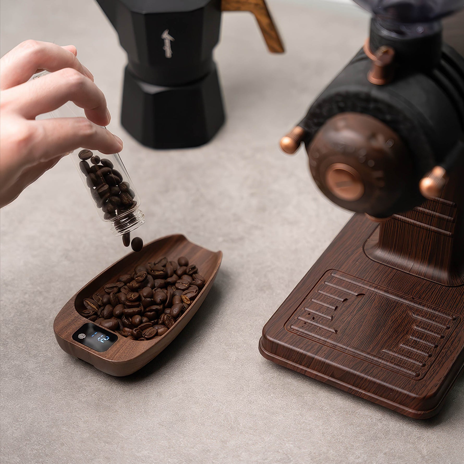 Walnut Wood Coffee Scale for Espresso Lastaforest
