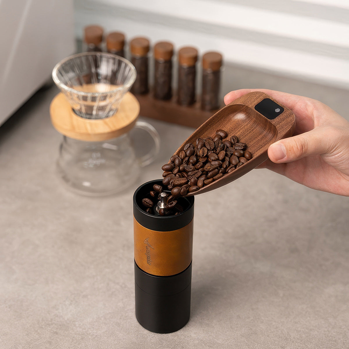 Walnut Wood Coffee Scale for Espresso Lastaforest