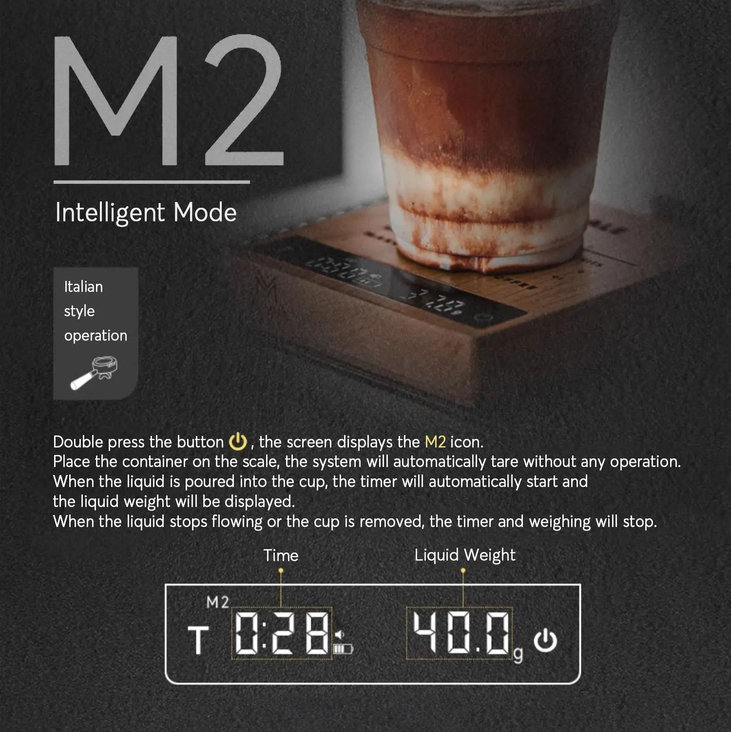 High Precision Wooden Coffee Scale with Touch Sensor Lastaforest
