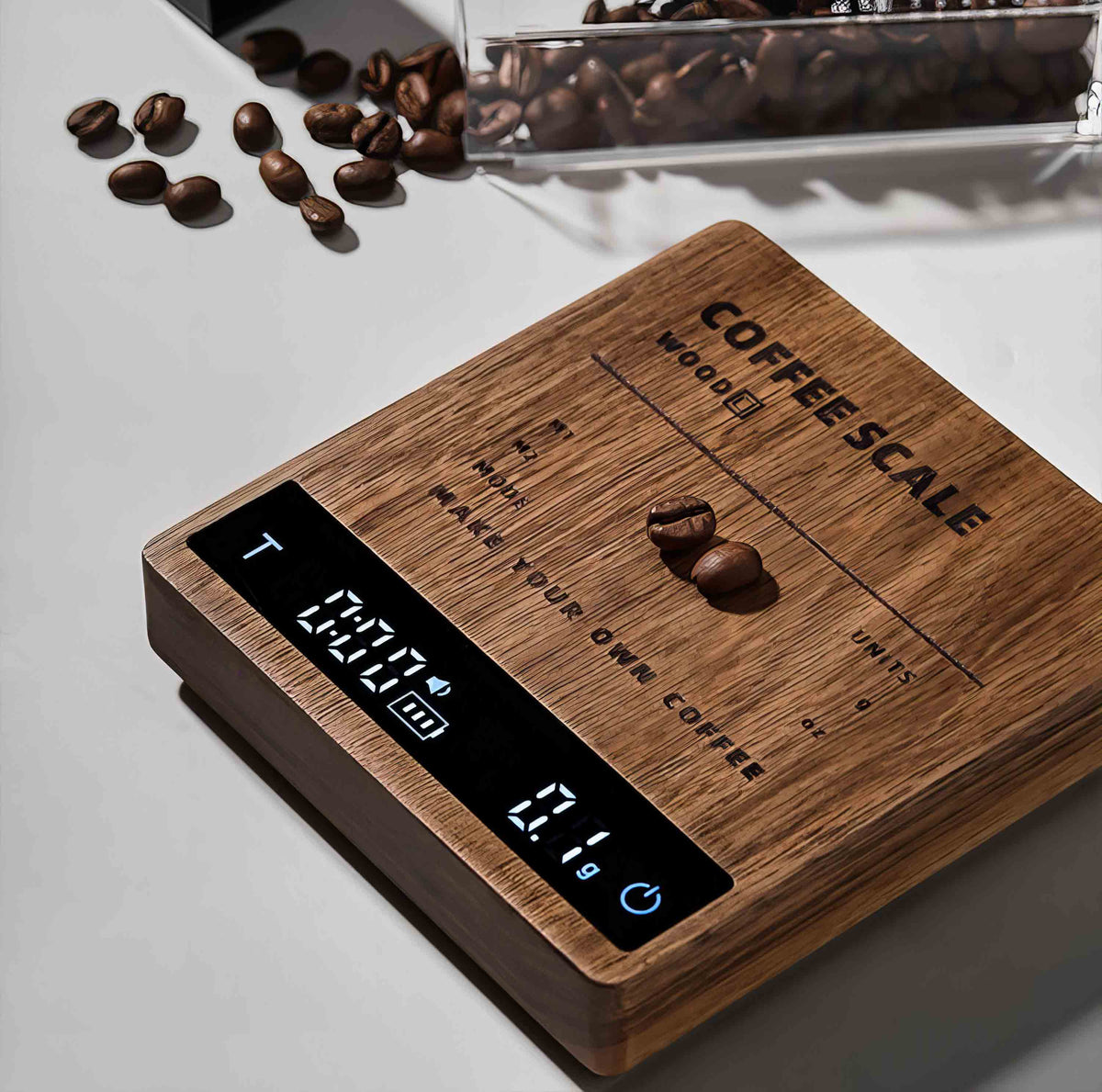 High Precision Wooden Coffee Scale with Touch Sensor Lastaforest