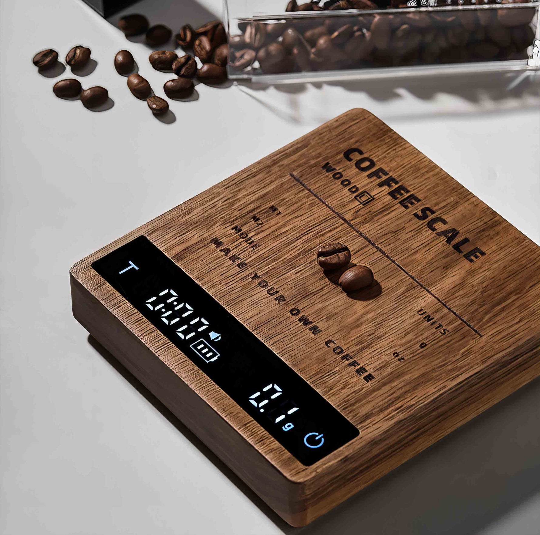 High Precision Wooden Coffee Scale with Touch Sensor Lastaforest