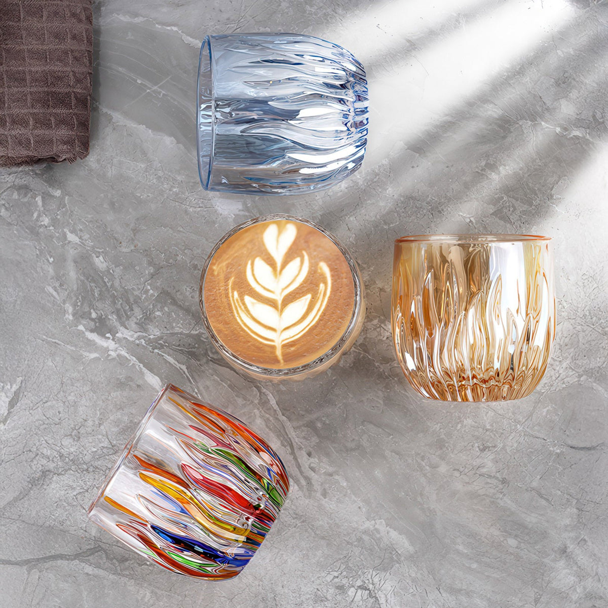 Flame Crystal Cut Glass Coffee Cup Lastaforest