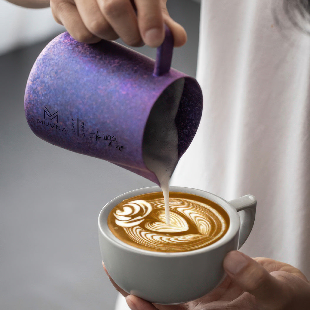 Aurora Crystal Titanium Latte Pitcher Lastaforest