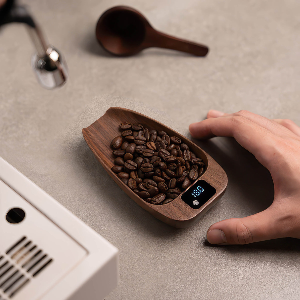 Walnut Wood Coffee Scale for Espresso Lastaforest