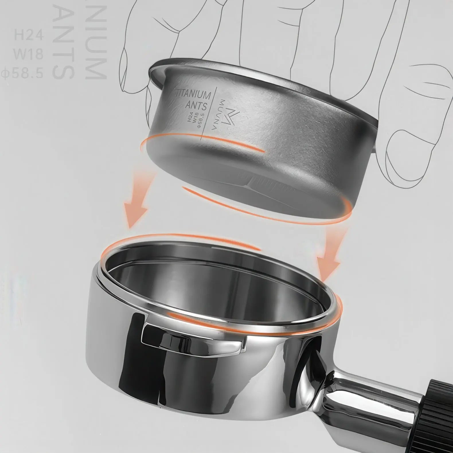 Pure Titanium Espresso Basket Lastaforest