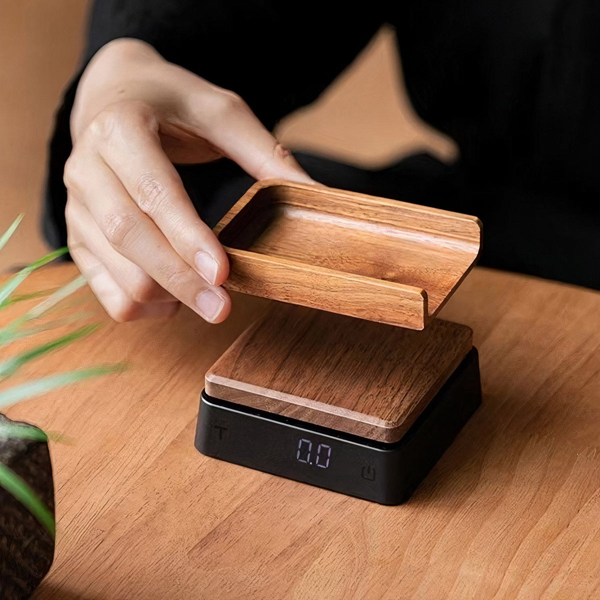 Solid Wood Electronic Scale for Tea and Coffee Lastaforest