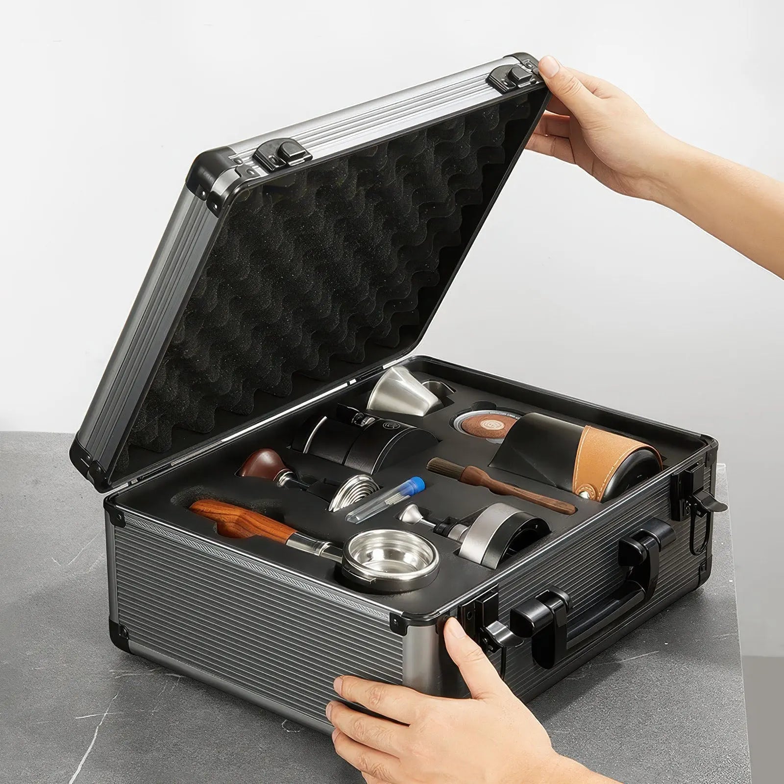 Professional Barista Espresso Kit with Carrying Case Lastaforest