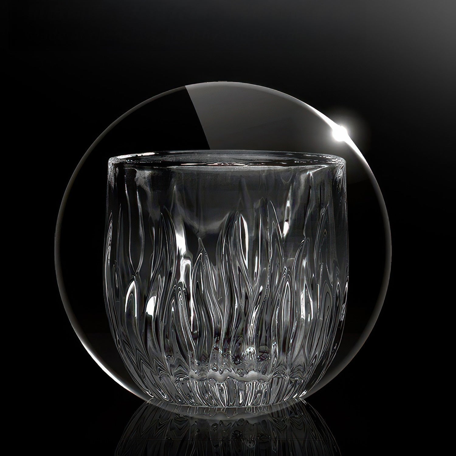 Flame Crystal Cut Glass Coffee Cup Lastaforest