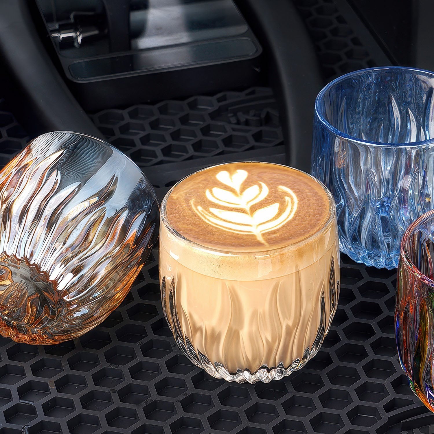 Flame Crystal Cut Glass Coffee Cup Lastaforest