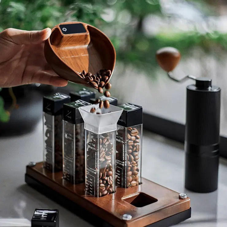 Electronic Walnut Coffee Scale With Leaf Shade Lastaforest