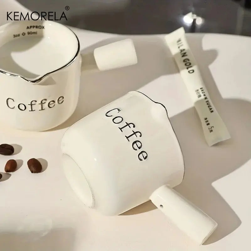 DecorBites™ Ceramic Measuring Cups Set | Precise Kitchen Tools for Espresso and Milk Extraction Decorbites