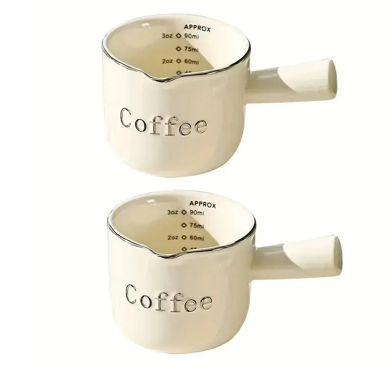 DecorBites™ Ceramic Measuring Cups Set | Precise Kitchen Tools for Espresso and Milk Extraction Decorbites