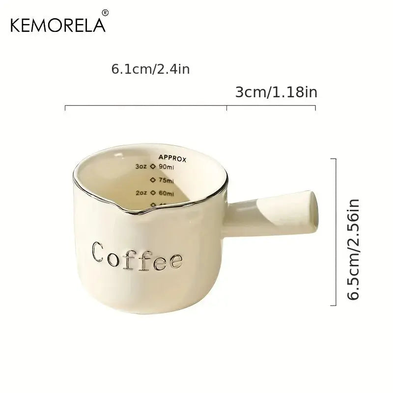 DecorBites™ Ceramic Measuring Cups Set | Precise Kitchen Tools for Espresso and Milk Extraction Decorbites