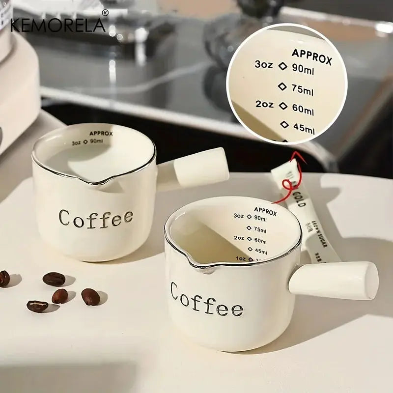 DecorBites™ Ceramic Measuring Cups Set | Precise Kitchen Tools for Espresso and Milk Extraction Decorbites