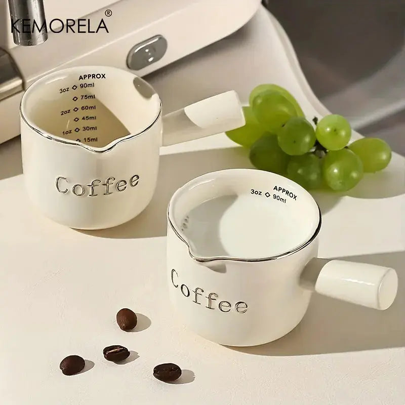 DecorBites™ Ceramic Measuring Cups Set | Precise Kitchen Tools for Espresso and Milk Extraction Decorbites