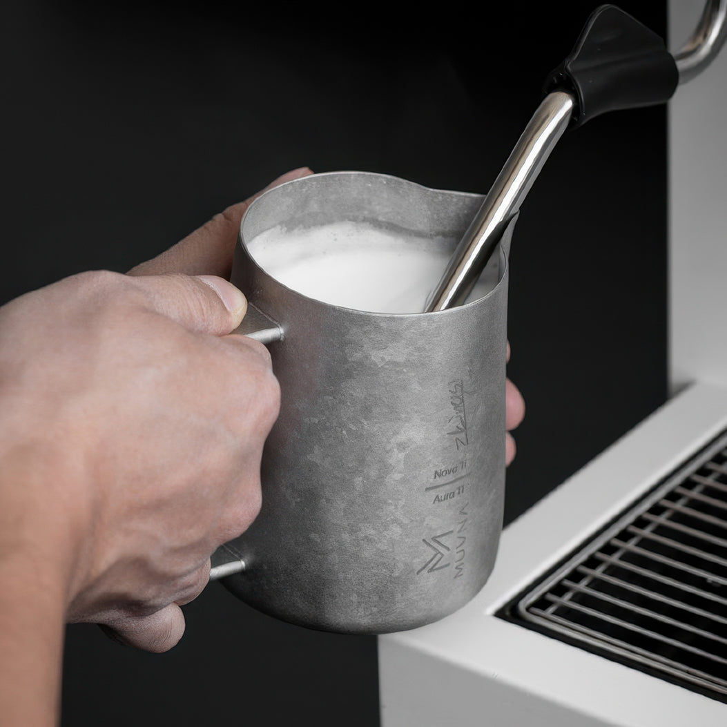 Aurora Crystal Titanium Latte Pitcher Lastaforest