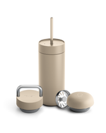 Fellow Carter 3-in-1 Lid System Mug—straw, handle, filter, silicone lid; gift box included.