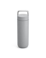 Fellow Carter Carry Travel Mug in Matte Grey with silver handle on a plain white background.